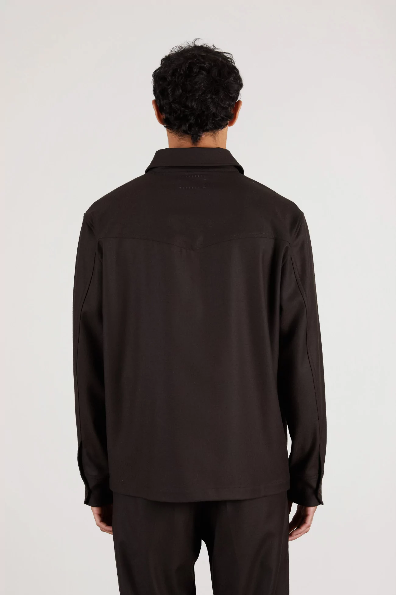 Western Virgin Wool Flannel Overshirt – Dark Brown | Centre Commercial